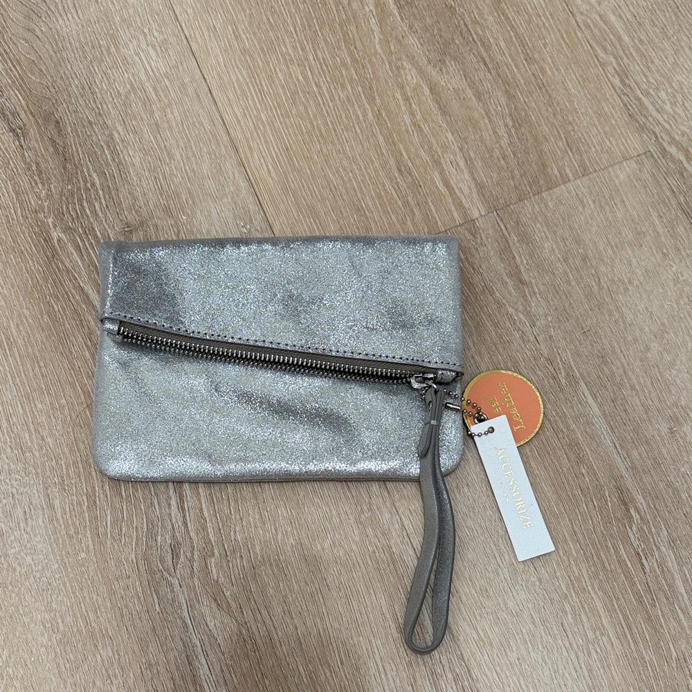 Accessorize Metallic Silver Wristlet